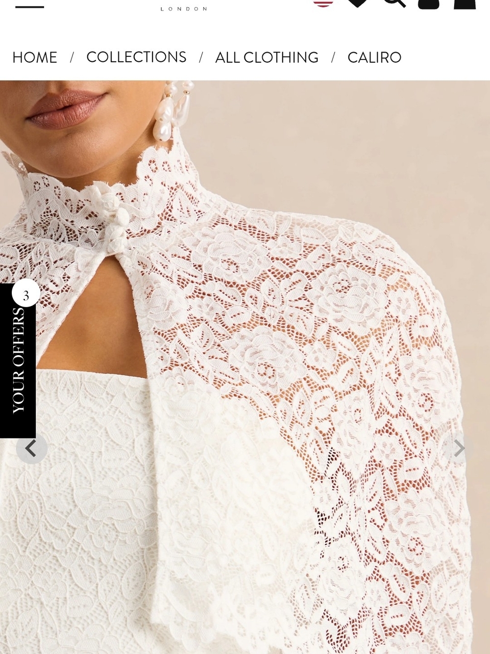 Club L London White Lace Bolero - Picture 4 of 5
